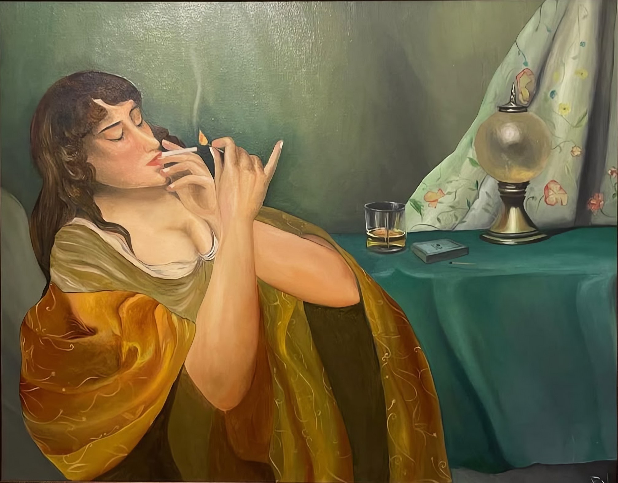 The Match — Oil painting